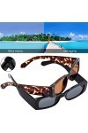 Geesui 2pcs Lunettes de Soleil Rectangulaires Protection UV400 Lunettes de Conduite Rétro Lunettes de Soleil à la Mode