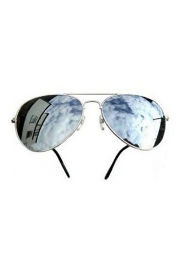 PURECITY© - Lunettes de soleil Aviateur - Monture argent - Verre effet miroir - Fashion Tendance