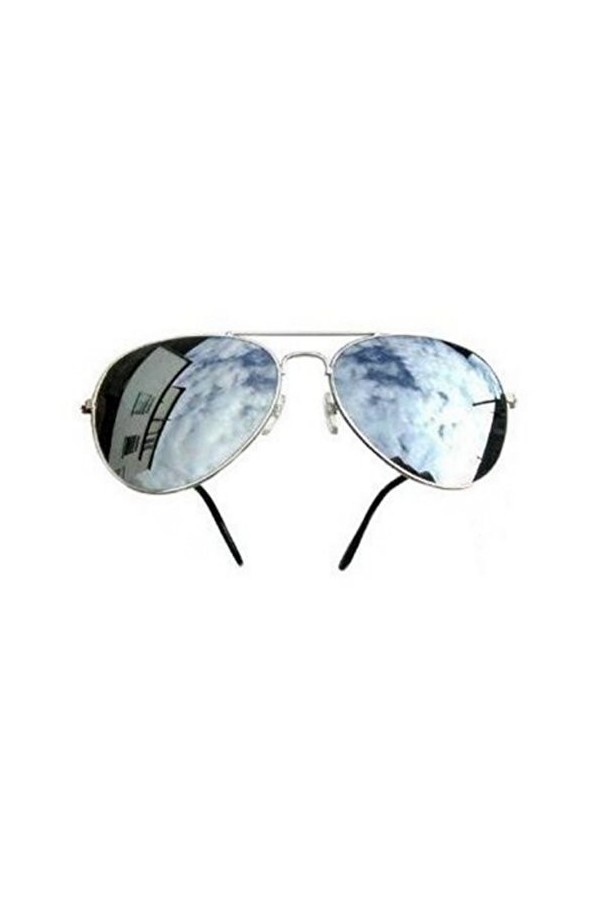 PURECITY© - Lunettes de soleil Aviateur - Monture argent - Verre effet miroir - Fashion Tendance