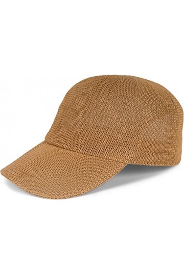 styleBREAKER 04023090 Casquette de baseball unisexe en paille de papier uni, aérée, boucle en métal réglable, camel, taille u