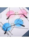 Jomnvo Lot de 2 paires de lunettes de soleil rondes colorées style hippie rétro années 60