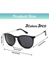 XWCHASA 3PCS Femmes Surdimensionné Oeil de Chat Lunettes de Classique Retro Designer Style Ladies Lunettes de Soleil Soleil P