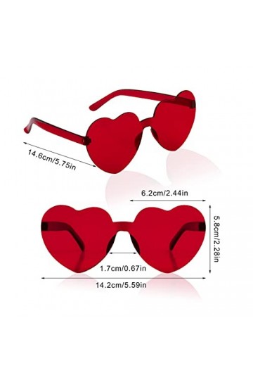 LUTER 10pcs Lunettes de Soleil Sans Monture, Lunettes de Soleil Coeur Lunettes de Soleil Marron Foncé Lunettes de Soleil Rétr