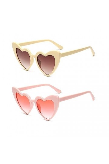 Lot de 2 paires de lunettes de soleil pour femme - Boa à plumes Harry Styles - Cadre jaune avec jeton de thé - Lunettes de so