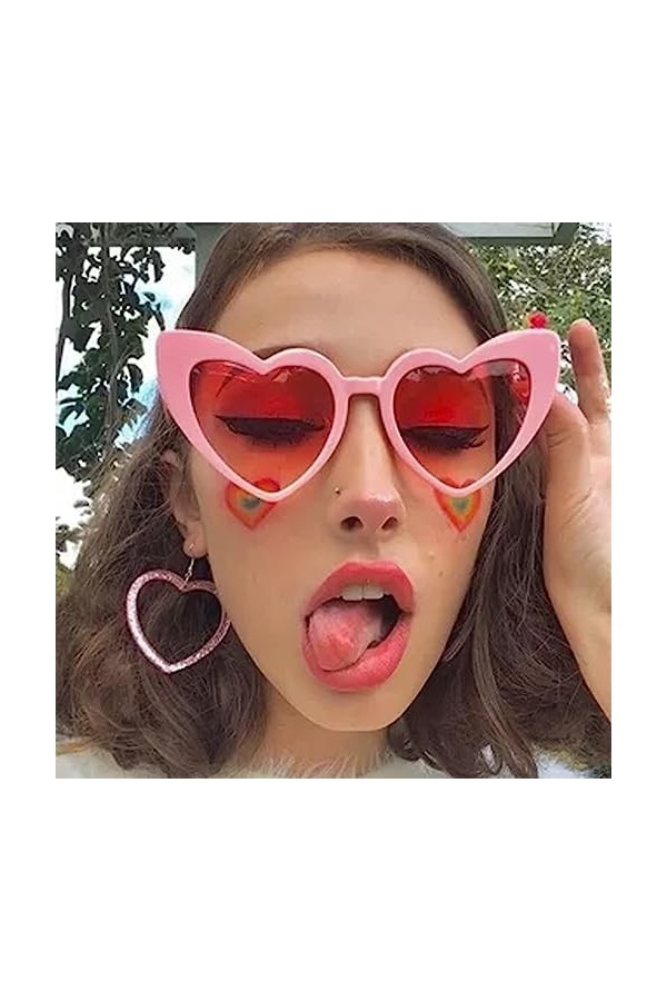 Lot de 2 paires de lunettes de soleil pour femme - Boa à plumes Harry Styles - Cadre jaune avec jeton de thé - Lunettes de so