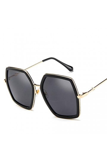 BUYAOAQ Lunettes De Soleil Grosses pour Femmes, Grandes Lunettes De Soleil Carrées, Rouges, Vert-Vert