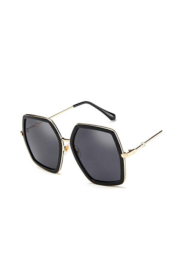 BUYAOAQ Lunettes De Soleil Grosses pour Femmes, Grandes Lunettes De Soleil Carrées, Rouges, Vert-Vert