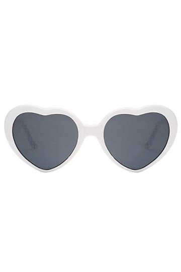 Amagogo Lunettes à Effet Lumière La Nuit Belles Lunettes de Soleil En Forme de Coeur Damour, Blanche