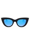 Lunettes de soleil - vintage - rétro - yeux de chat - mode - grands - diva - chat - pour femme et fille - lentille bleue miro