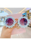 OSUWLSI Lunettes soleil marguerite mignonnes lunettes soleil florales rondes UV400 lunettes soleil unisexes lunettes fête ron