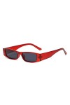 Lunettes de soleil rectangulaires rétro pour homme et femme, Rouge