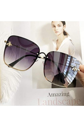 LAMAMAG Lunettes de soleil Lunettes de Soleil Bee Femmes Hommes Cadre Métal Rétro Lunettes de Soleil surdimensionnées Femme G