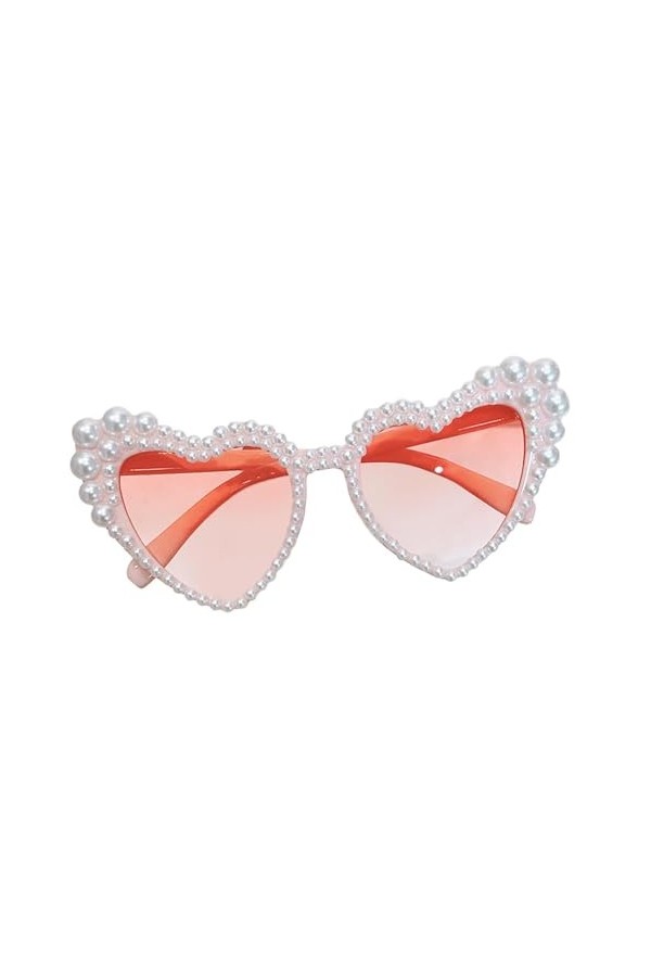LOVIVER Lunettes yeux de chat femmes lunettes de soleil Protection solaire réutilisable Imitation perle cadre lunettes en for