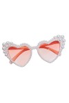 LOVIVER Lunettes yeux de chat femmes lunettes de soleil Protection solaire réutilisable Imitation perle cadre lunettes en for
