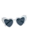 LOVIVER Lunettes yeux de chat femmes lunettes de soleil Protection solaire réutilisable Imitation perle cadre lunettes en for