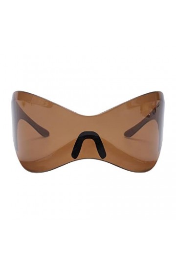 Lunettes de soleil bouclier futuriste UV400 surdimensionnées enveloppantes une pièce accessoire de mode pour femmes et hommes