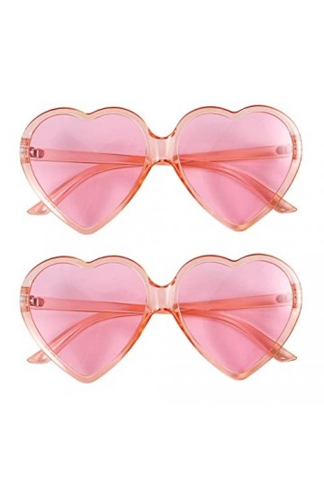 Bureau 2X Femmes Dame Filles Surdimensionnées Lunettes de Soleil Rétro En Forme de Coeur Lunettes DAmour Mignonnes Rose 