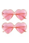 Bureau 2X Femmes Dame Filles Surdimensionnées Lunettes de Soleil Rétro En Forme de Coeur Lunettes DAmour Mignonnes Rose 