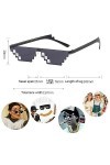 OSUWLSI 8 Pack Lunettes de Soleil Thug Life, Pixelated Lunettes de Soleil, Lunettes de Soleil Hommes Femmes en Verre 8 Bits P