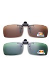 Skyzone Lunettes de soleil à clipser, 2 paires de lunettes de soleil à clipser, lentilles polarisées rabattables adaptées aux