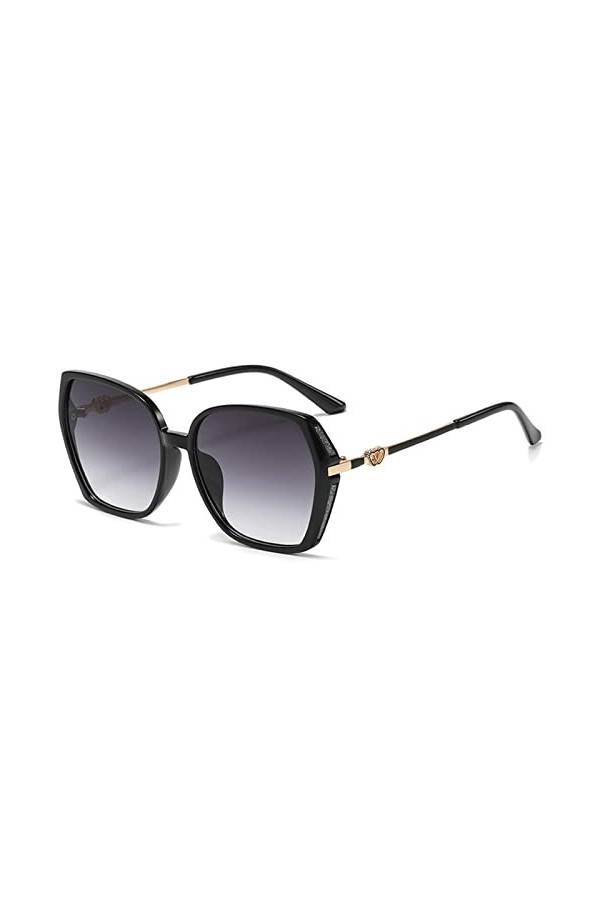 YAMEIZE Vintage Oversized Élégant Irregular Lunettes de Soleil - pour Femmes Hommes Lunettes Rétro Tendance à Large Monture e