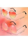 Frienda 2 Paires Lunettes de Soleil Hippies Lunettes de Soleil Rétro Lunettes de Soleil Vintages en Métal Rose et Jaune, Ron