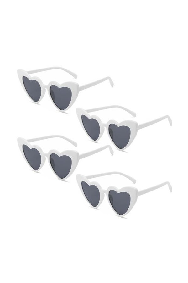 SSRDFU lunettes de soleil vintage en forme de cœur - 4 pcs lunettes de soleil en forme de cœur, ensemble de lunettes de solei