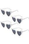SSRDFU lunettes de soleil vintage en forme de cœur - 4 pcs lunettes de soleil en forme de cœur, ensemble de lunettes de solei