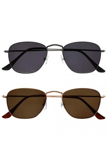 OPULIZE Sky Pack 2 Mince Bordé Or Rose Clair Pointes Brunes Hommes Femmes Lecteurs Soleil Lunettes De Lecture UV400 SS95-9 +3