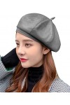 FEOYA Béret Femme Chapeau Chapeau en Cuir Casquette Français Newsboy Chapeau Gavroche Artiste de Peintre Chauffeur Noir Béret