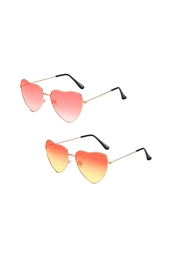 Hippy Lunettes en forme de coeur, lunettes de coeur, lunettes de fête en forme de coeur, lunettes en forme de cœur, avec mont