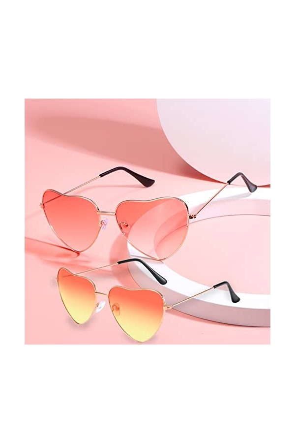 Hippy Lunettes en forme de coeur, lunettes de coeur, lunettes de fête en forme de coeur, lunettes en forme de cœur, avec mont