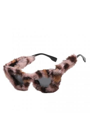 Oshhni Lunettes de pour femmes, lunettes de soleil floues en peluche, lunettes de soleil créatives en velours doux, lunettes 