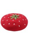 Zasy Laine Béret Décontractée Femmes Bonnets Fait Main Se sentait Fruit Chapeau Strawberry