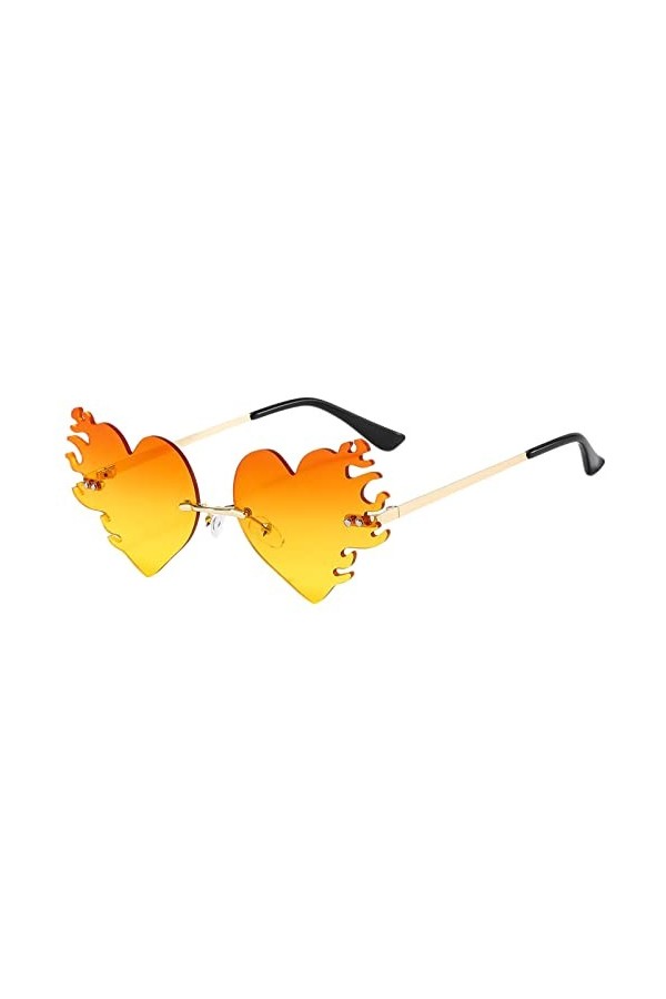 Lunettes de soleil vintage pour femmes Mode surdimensionnée Classique Lunettes de soleil miroir sans cadre Lunettes de vue cl