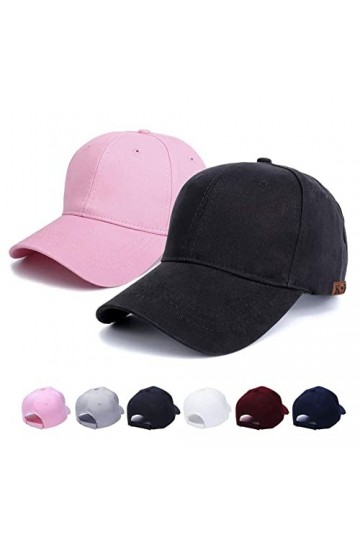 Casquette de baseball unisexe réglable, Noir et rose., Taille M