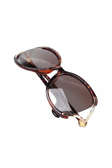 BROLEO Lunettes de Soleil pour Femmes, Lunettes de Soleil Rondes Légères Polarisées, Faciles à Nettoyer, Tendance pour la Pla