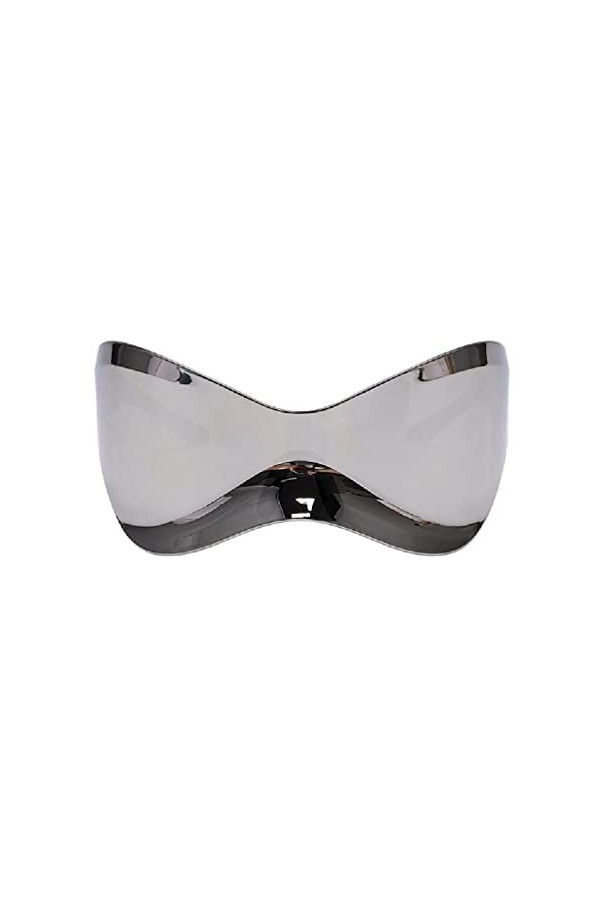 Lunettes de soleil surdimensionnées futuristes une pièce pour femmes et hommes tendance lunettes de soleil sans monture lunet