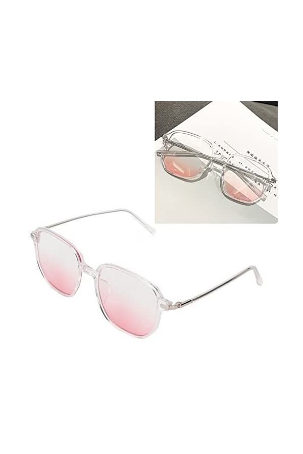 Lunettes de Fard à Joues à Verres Dégradés, Grandes Lunettes de Soleil Tendance à Monture PC Bloquant la Lumière Bleue, pour 