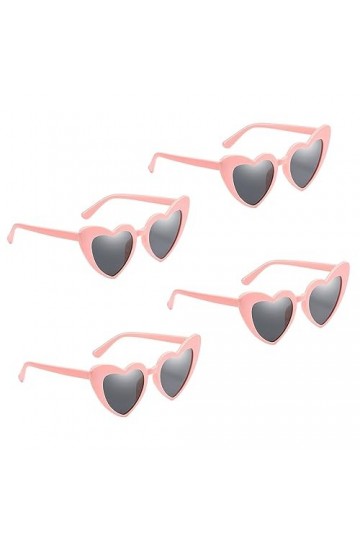 SKHAOVS4 pcs lunettes coeur, lunettes de soleil coeur，lunettes damour vintage mode œil de chat rétro soleil forme de cœur fa