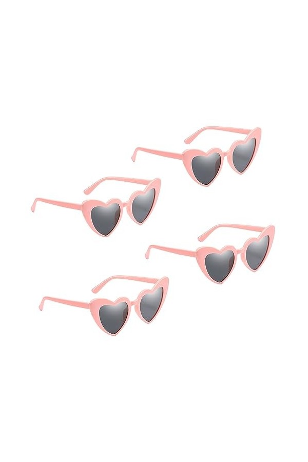 SKHAOVS4 pcs lunettes coeur, lunettes de soleil coeur，lunettes damour vintage mode œil de chat rétro soleil forme de cœur fa