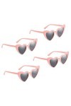 SKHAOVS4 pcs lunettes coeur, lunettes de soleil coeur，lunettes damour vintage mode œil de chat rétro soleil forme de cœur fa