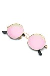 PARTY GO Lunettes de soleil pour homme et femme, UV400, polarisées vintage, petites, rondes, lunettes Lennon, rose