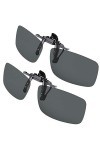 Gritin Clip Solaire, Polarized lunettes de soleil [Lot de 2 Vision du Jour] Clip sur lunettes de soleil pour Hommes/Femmes po