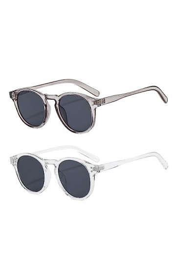 MIVAIUN 2 Pièces Lunettes de Soleil Rondes, Lunettes de Soleil Hippie, Classique Retro Design, Rétro Lunettes de Soleil, Lune