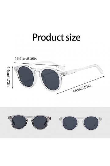 MIVAIUN 2 Pièces Lunettes de Soleil Rondes, Lunettes de Soleil Hippie, Classique Retro Design, Rétro Lunettes de Soleil, Lune
