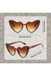 MIVAIUN 4 pcs lunettes soleil en forme cœur, lunettes damour vintage mode œil de chat rétro soleil forme de cœur fantaisie c