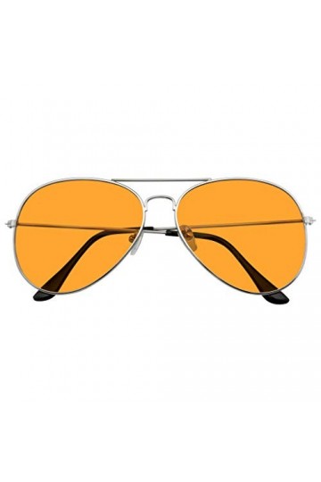 Emblem Eyewear - Lunettes de soleil Hommes Femmes Couleur Teinté Lentille Rétro Lunettes de Soleil Orange 
