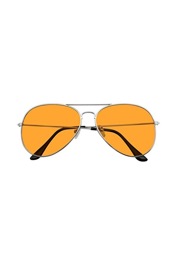 Emblem Eyewear - Lunettes de soleil Hommes Femmes Couleur Teinté Lentille Rétro Lunettes de Soleil Orange 