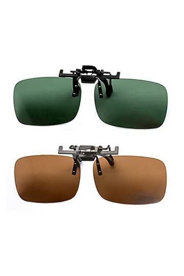 Skyzone Lunettes de soleil à clipser sur lunettes de vue pour femme homme, 2 paires de lunettes de soleil polarisées rabattab
